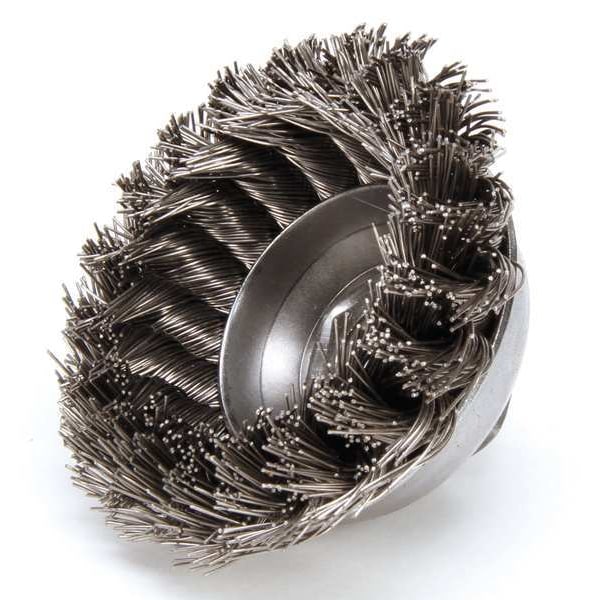 Weiler Knot Wire Cup Wire Brush, Threaded Arbor 93435 Zoro