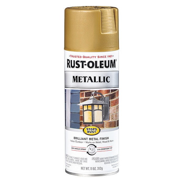 Rust-Oleum Metallic Spray Paint, Burnished Brass, Metallic, 11 oz. 7275830