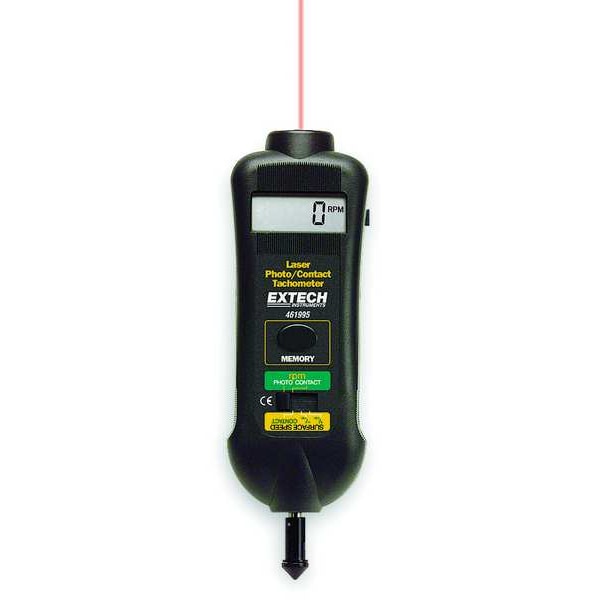 Extech Laser Tachometer, 0.5 to 20,000 rpm 461995NIST Zoro