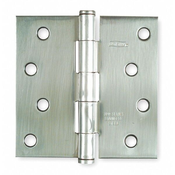 Zoro Select 4" W x 4" H Bright Stainless Steel Door and Butt Hinge 1RBZ2