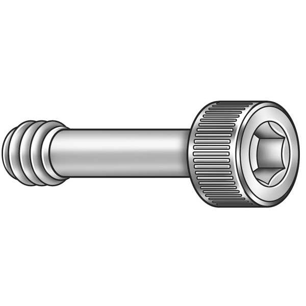 Zoro Select Captive Panel Screw, #4-40 Thrd Sz, 1/8 in Lg, 5/32 in Thrd Lg, Knurled, Passivated 114114-250-SS