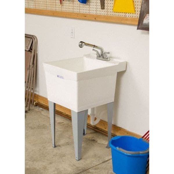 Mustee Utility Sink, 34 in H x 20 in W x 24 in L, Floor