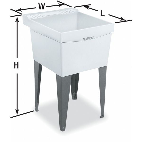 Mustee 19F 59.98 20 in W x 24 in L x 34 in H, Floor Mount, Thermoplastic, Utility Sink