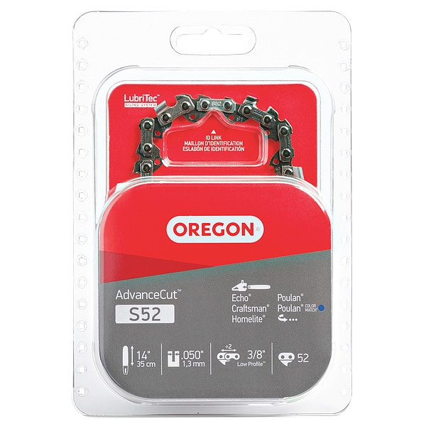 Oregon Saw Chain, 14 In., .050 In., 3/8 In. Pitch S52