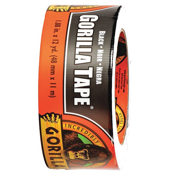 Gorilla Tape 60123 4.47 Duct Tape, 1.88 in. x 12 yd., 17 mil, Black