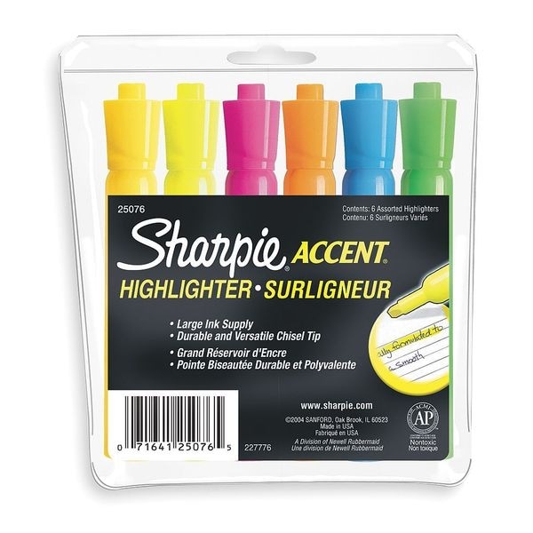 Sharpie Highlighter, Wide Barrel, PK36 25876PP