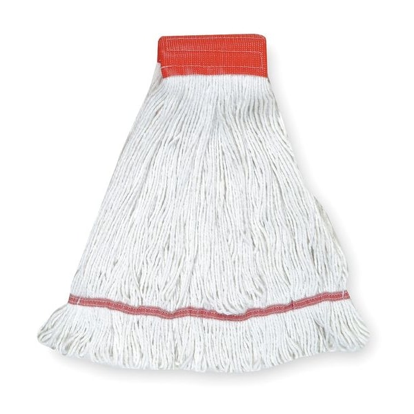 Tough Guy 5in String Wet Mop, 22oz Dry Wt, Clamp/Quick Chnge/Side-Gate Connect, Loop-End, White, Cotton, 1TYX1 1TYX1