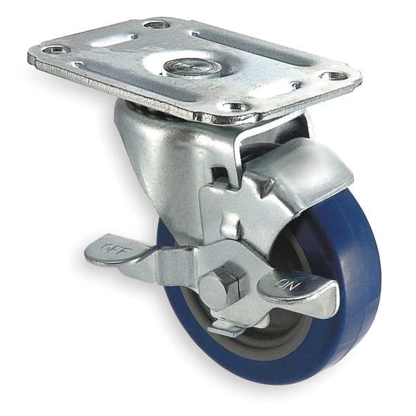 Zoro Select Swivel Plate Caster, Poly, 5 in., 125 lb. 1UHP2