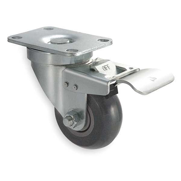 Zoro Select Swivel Plate Caster, Poly, 3-1/2 in., 350 lb. 1UKA1