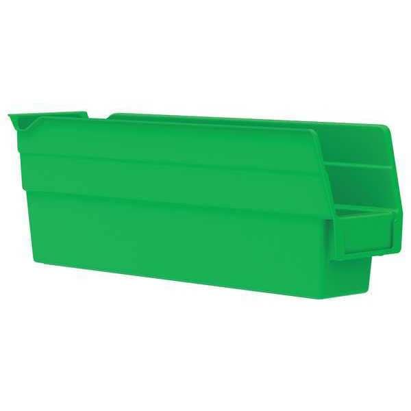 Akro-Mils Shelf Storage Bin, Green, Plastic, 11 5/8 in L x 2 3/4 in W x 4 in H, 7 lb Load Capacity 30110GREEN