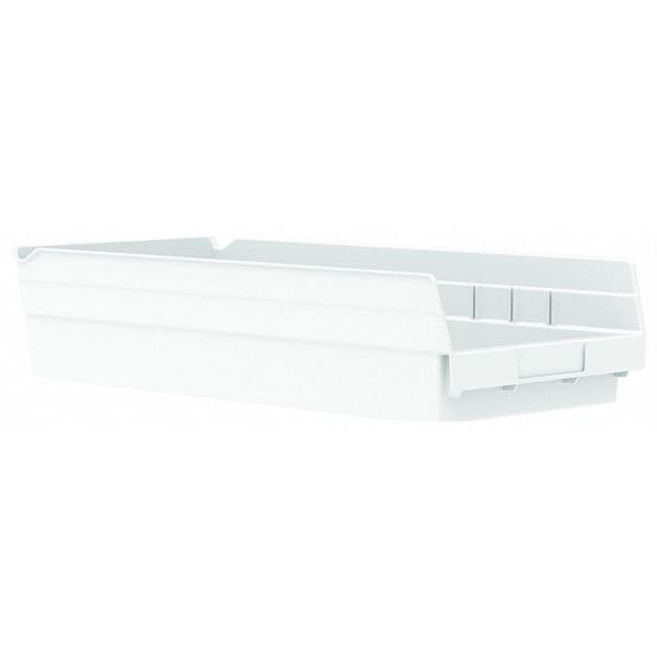 Akro-Mils Stack Bin, White, Industrial Grade Polymer, 20 lb. Load Capacity 30158WHITE
