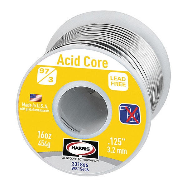 Harris Lead Free Solder,Dia 0.120 In,1lb (331866) Zoro