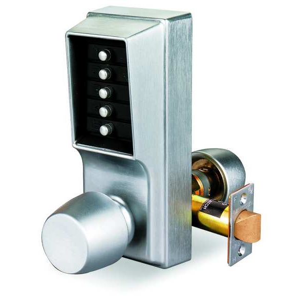 Kaba Push Button Lock, Entry, Satin Chrome 1011-26D-41