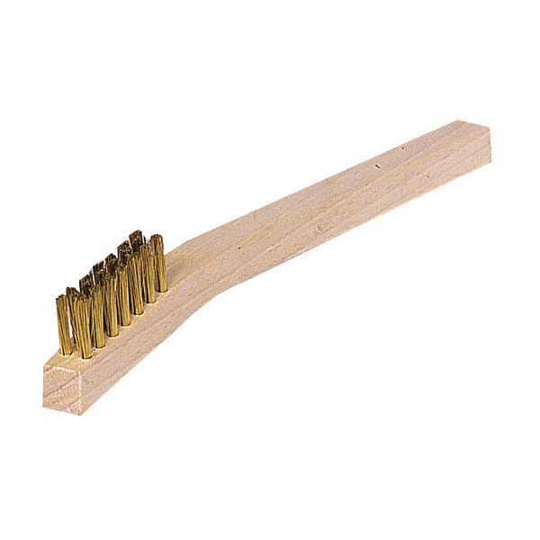 Tough Guy Scratch Brush, 8 in L Handle, 2 in L Brush, Brass, Wood, 7 7/8 in L Overall 1VAG3