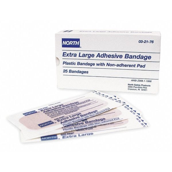 Honeywell North Adhesive Bandage, Beige, Plastic, PK25 032176