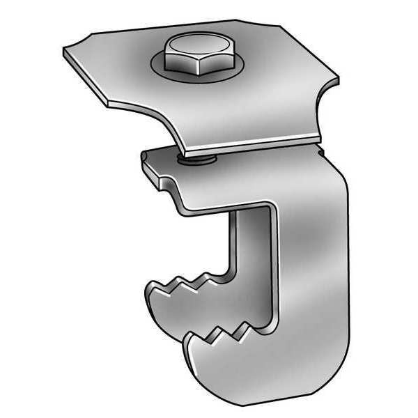 Zoro Select Grating Clip, For Screw Size 1/4 in, Carbon Steel
