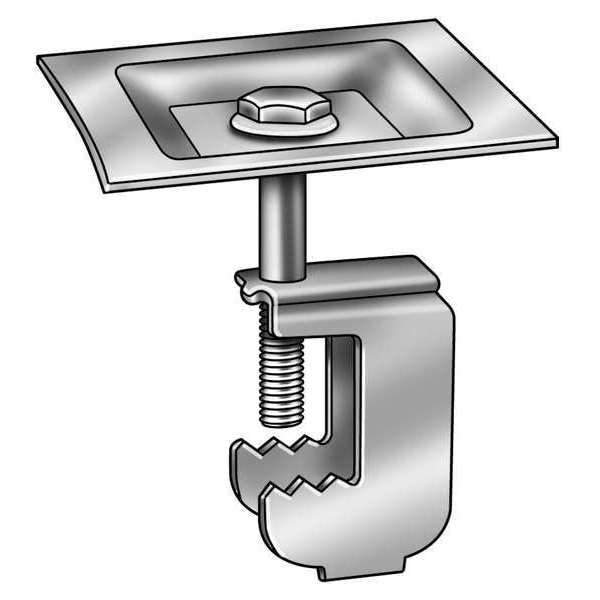 Zoro Select Grating Clip, For Screw Size 1/4 in, 316 Stainless Steel