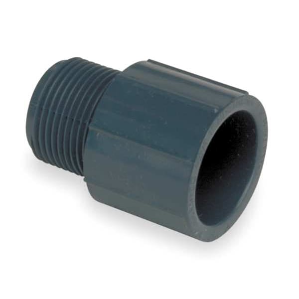 Zoro Select PVC Male Adapter, MNPT x Socket, 4 in Pipe Size 836-040