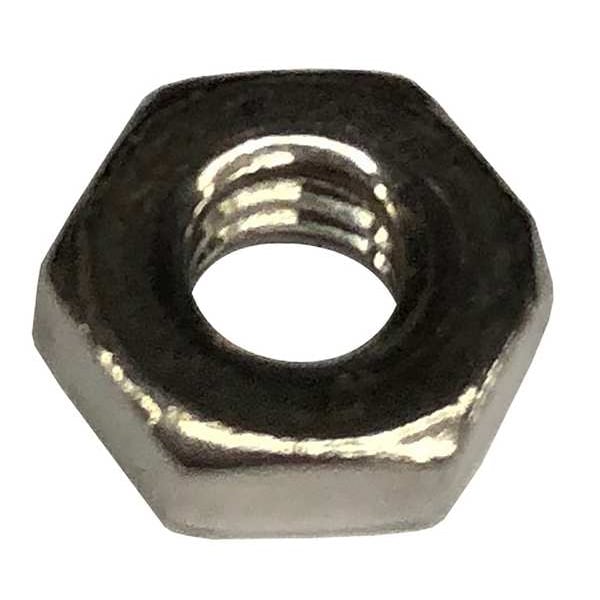 Zoro Select Hex Nut, #10-32, 18-8 Stainless Steel, Not Graded, Plain, 1/8 in Ht, 20000 PK 25AM10-32