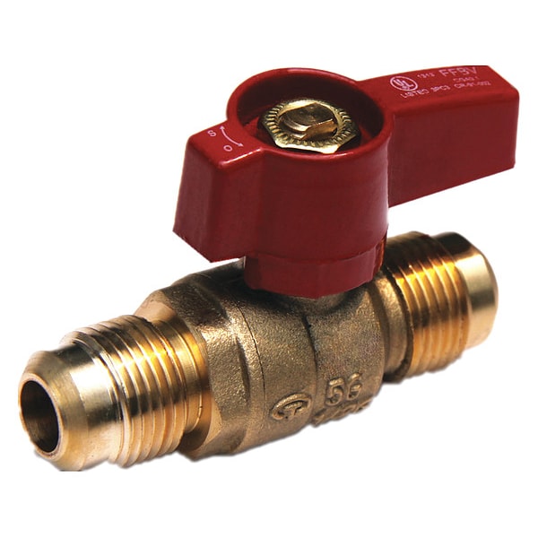 Zoro Select 3/8" Flare Brass Gas Ball Valve Inline GGBVF38 Zoro