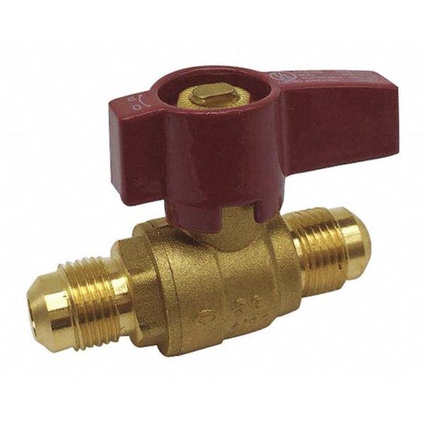 Zoro Select GGBVF38 10.53 3/8" Flare Brass Gas Ball Valve Inline