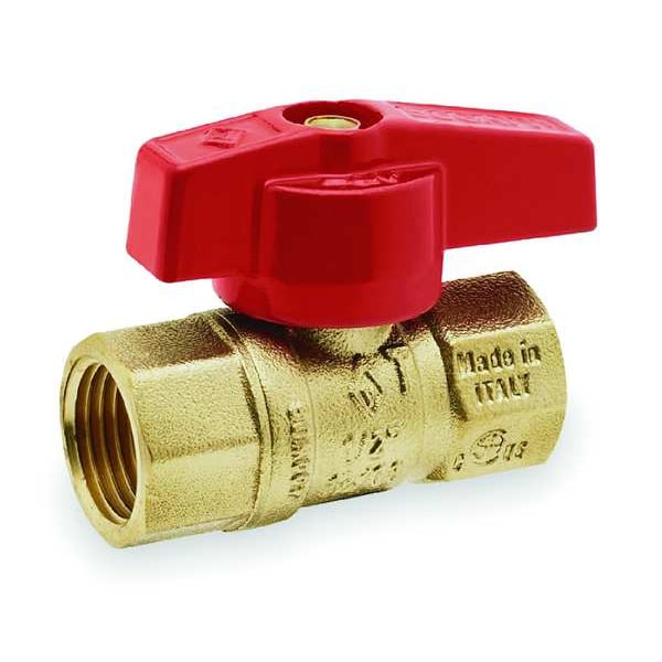 Zoro Select 1/2" FNPT Brass Gas Ball Valve Inline 110223C Zoro