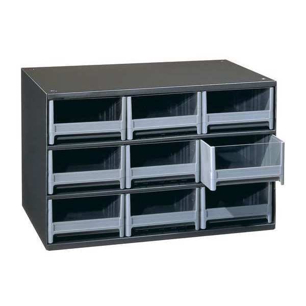 AkroMils Drawer Bin with 9 Drawers, Steel, Polystyrene, 17 in