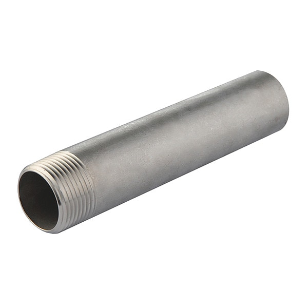 Zoro Select 2-1/2" MNPT x 2-1/2" TOE Stainless Steel Pipe Nipple Sch 40 T4WNJ1