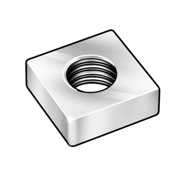 Zoro Select #10-24 Steel Zinc Plated Finish Machine Screw Square Nut, 100 pk. 1XB13