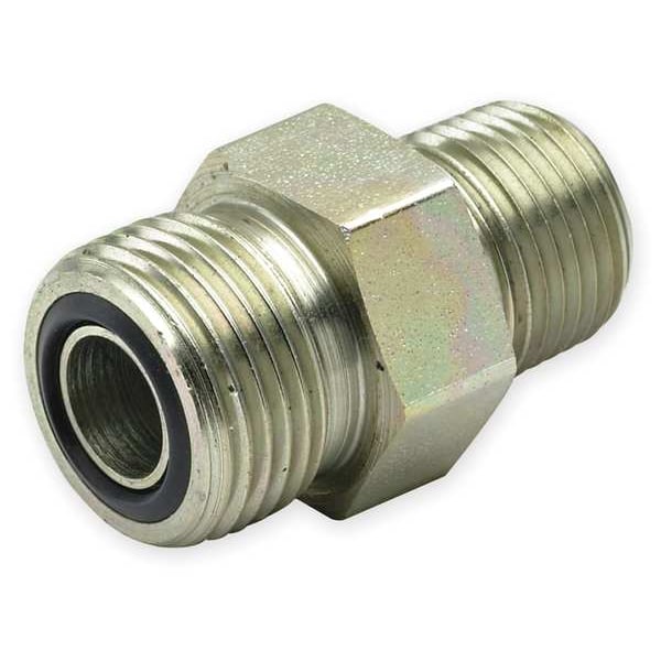 Parker Connector, Zinc Pltd Steel, MxORFS, 1/4In 4 FLO-S