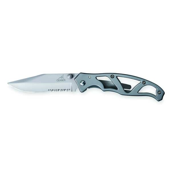 Gerber Locking Pocket Knife, Serrated, 3 In Blade 2248443 Zoro