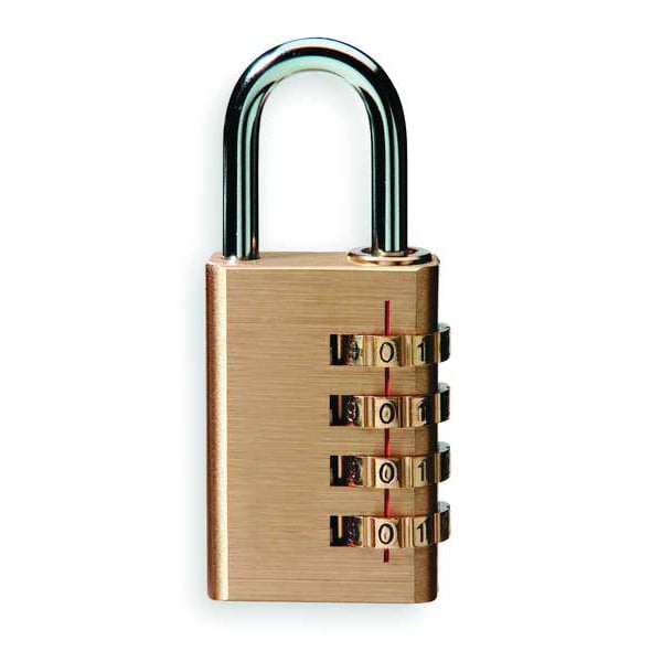 Zoro Select Luggage Padlocks, Standard Shackle, Rectangular Solid