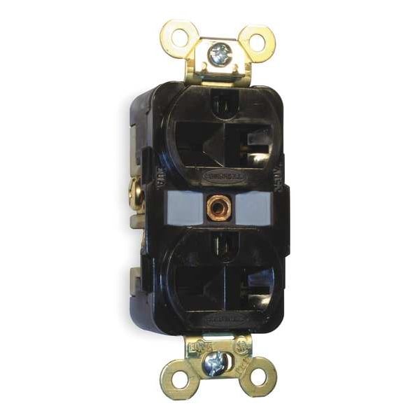 Hubbell 20A Duplex Receptacle 250VAC 620R BN HBL5462 Zoro
