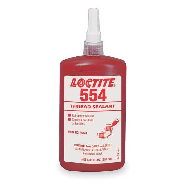 Loctite Pipe Thread Sealant 8.5 fl oz, Bottle, 554, Red, Liquid 135489