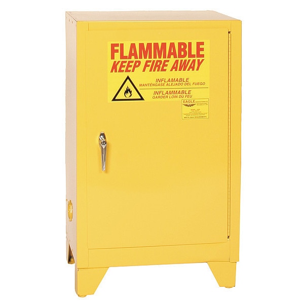 Eagle Mfg Flammable Safety Cabinet, 12 gal., Yellow 1925LEGS
