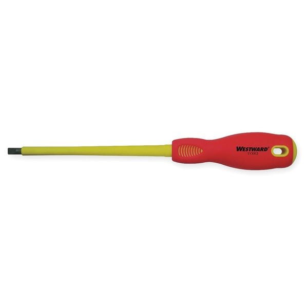 Westward Insulated Slotted Screwdriver 1/4 in Round 1YXK3