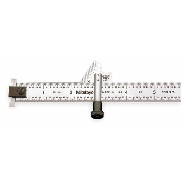 thumbnail image 2 of Mitutoyo Drill Point Gage - 59 Degree Angle, 6-Inch Steel Tool With Adjustable Hook 2 of 6