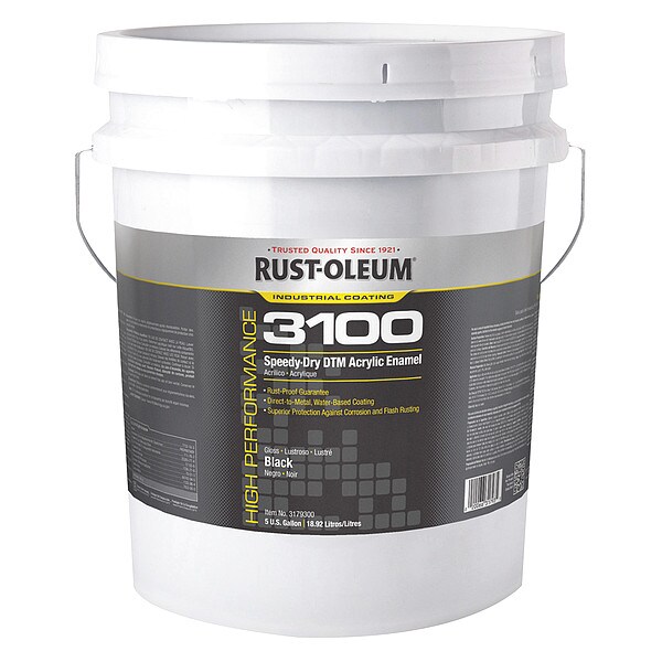 RustOleum Enamel Paint, High Gloss, Water Base, 5 gal 3179300 Zoro