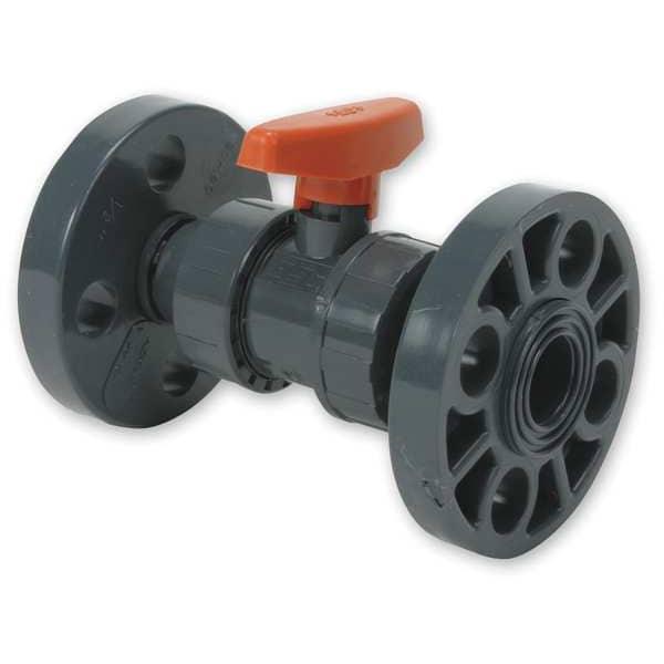 Gf Piping Systems 4" Flanged PVC Ball Valve Inline True Union 161375070