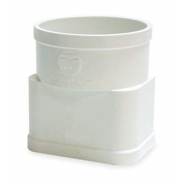 Charlotte Pipe And Foundry 3" x 4" x 4" Hub PVC DWV Downspout Adapter