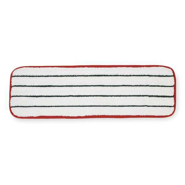 3M 18 in L Flat Mop Pad, Hook-and-Loop Connection, Cut-End, Red, Microfiber, PK10 59026