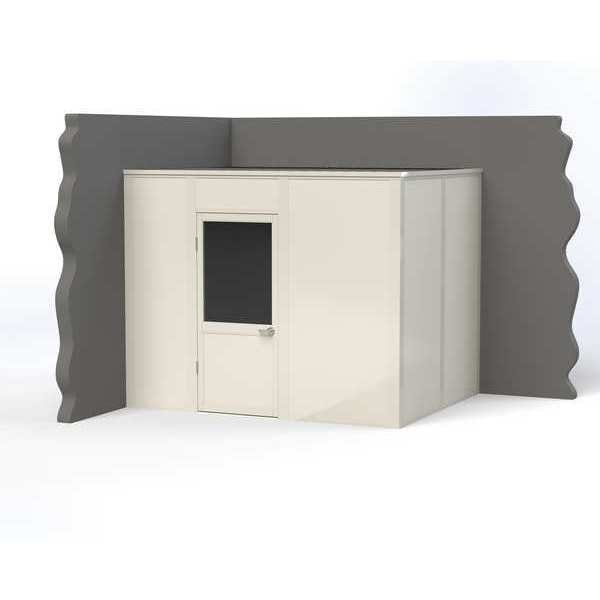 Porta-King 2-Wall Modular In-Plant Office, 8 ft H, 10 ft W, 8 ft D, White VK1DW-WCM 8'x10' 2-Wall