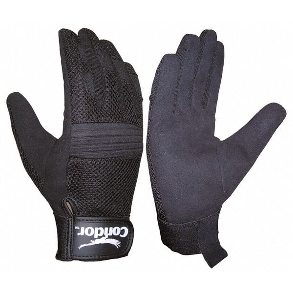 Condor Mechanics Gloves, M, Black, Polyester Mesh 10D872