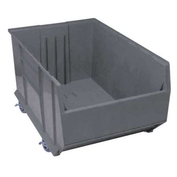 Quantum Storage Systems Mobile Storage Bin, Gray, Polypropylene, 41 7/8 in L x 23 7/8 in W x 17 1/2 in H QRB256MOBGY
