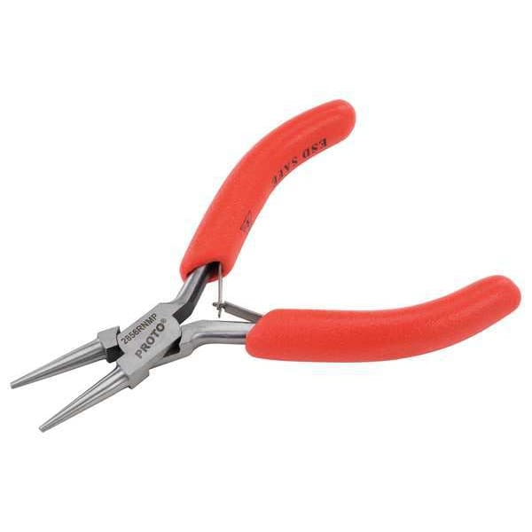 Proto 4 1/2 in Round Nose Plier ESD Cushion Grip Handle J2856RNMP