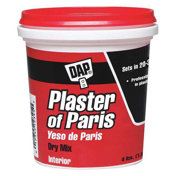 Dap Plaster of Paris, 4 lb, Tub, White, Plaster of Paris 10308 Zoro