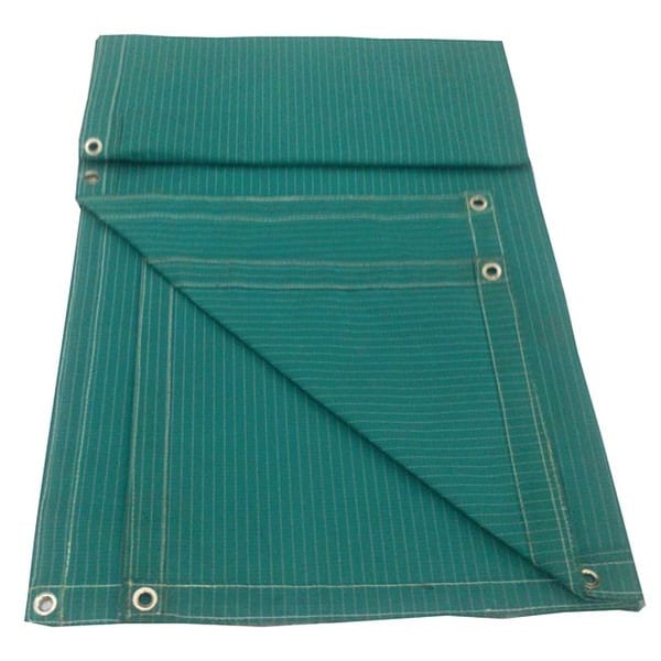 Zoro Select Tarp, 15 x 20 ft, 15 mil, Polyester Coated Cotton Canvas, Standard Duty, Jade Green 10P564