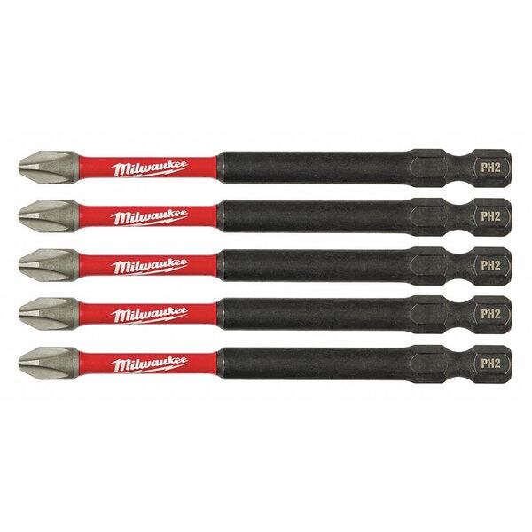 Milwaukee 48 32 4564 9 97 Shockwave 3 1 2 Impact Phillips 2 Power Bits 5pk Zoro Com