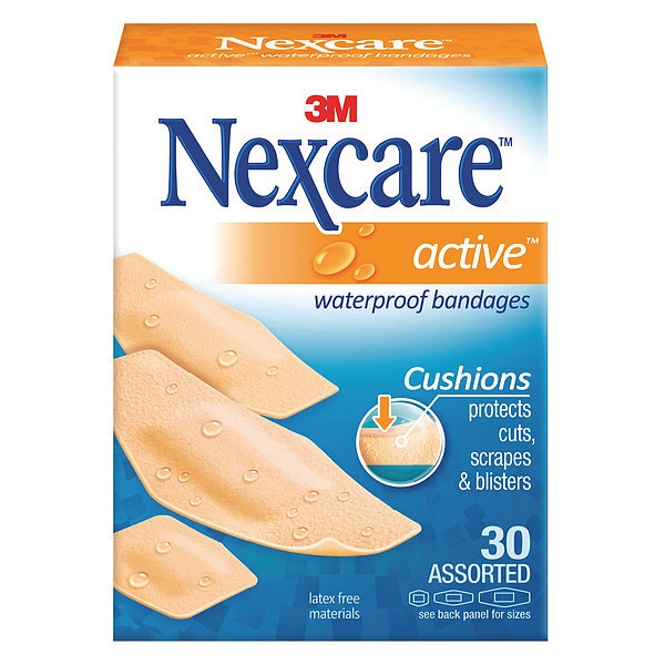 Nexcare Active Bandages, Waterproof, PK24 516-30PB