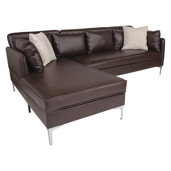 Flash Furniture L-Shape Sectional Chaise, Brown BT-8377-SET-BRN-GG